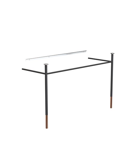 PIEDS DE CONSOLE 1943-1200 » NOIR MAT/CUIVRE POLI