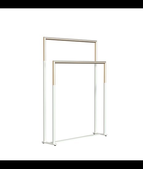 TOWEL STAND 1976 » MATT WHITE/BRUSHED GOLD