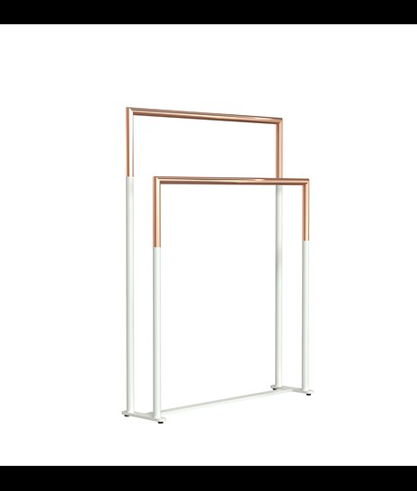 TOWEL STAND 1976 » MATT WHITE/BRUSHED COPPER