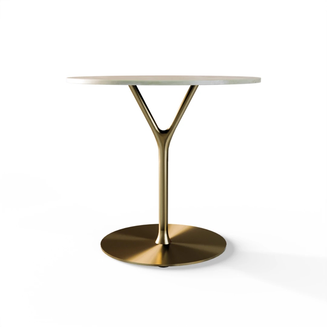 TABLE 1013, Ø800 » FOREST GREEN / BRUSHED GOLD 