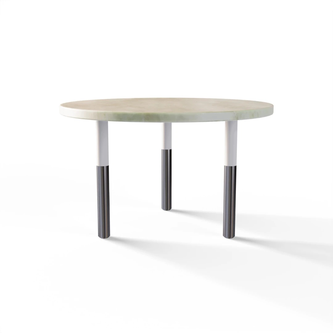 TABLE 1025 » FOREST GREEN / MATT WHITE/BRUSHED STAINLESS