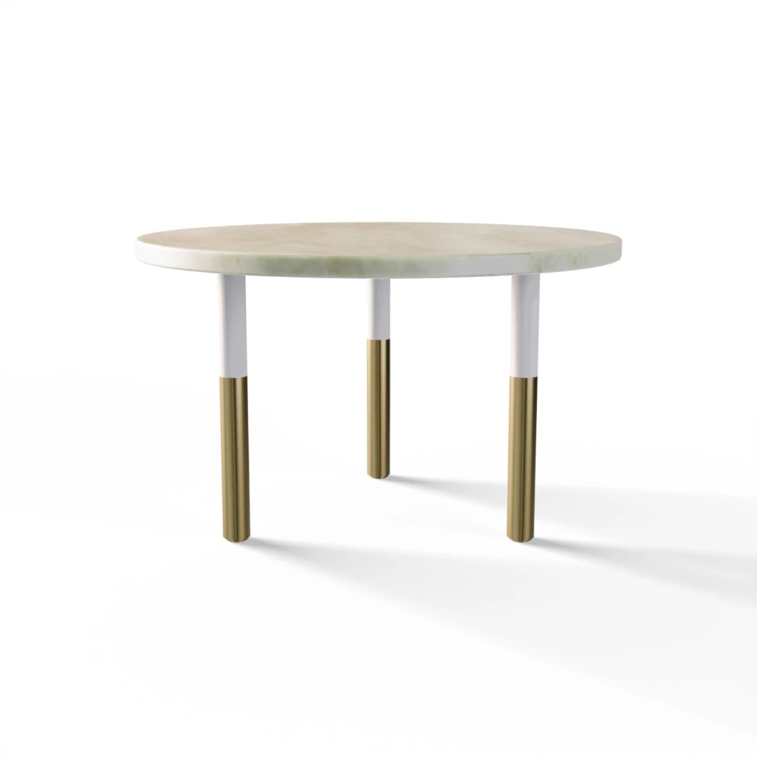 TABLE 1025 » FOREST GREEN / MATT WHITE/BRUSHED GOLD