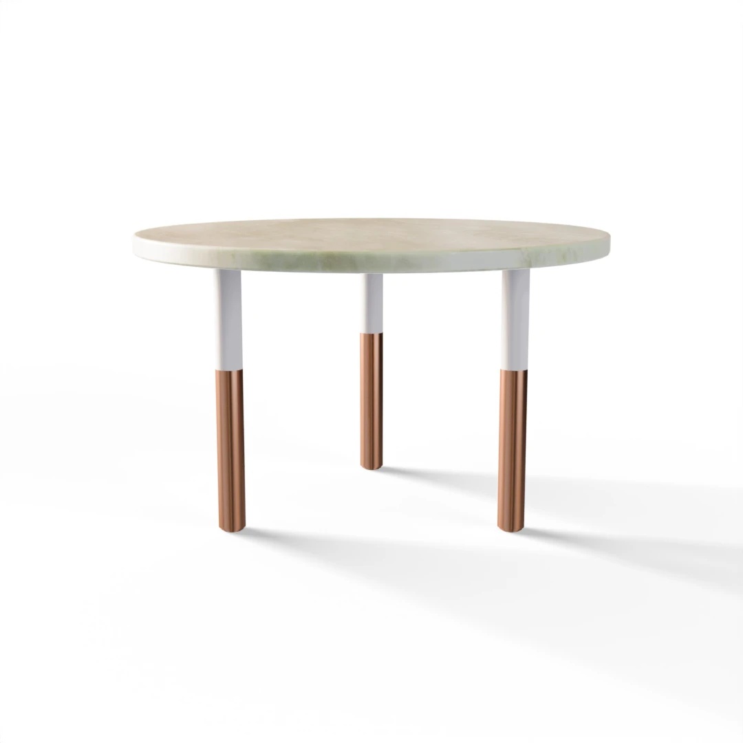 TABLE 1025 » FOREST GREEN / MATT WHITE/BRUSHED COPPER