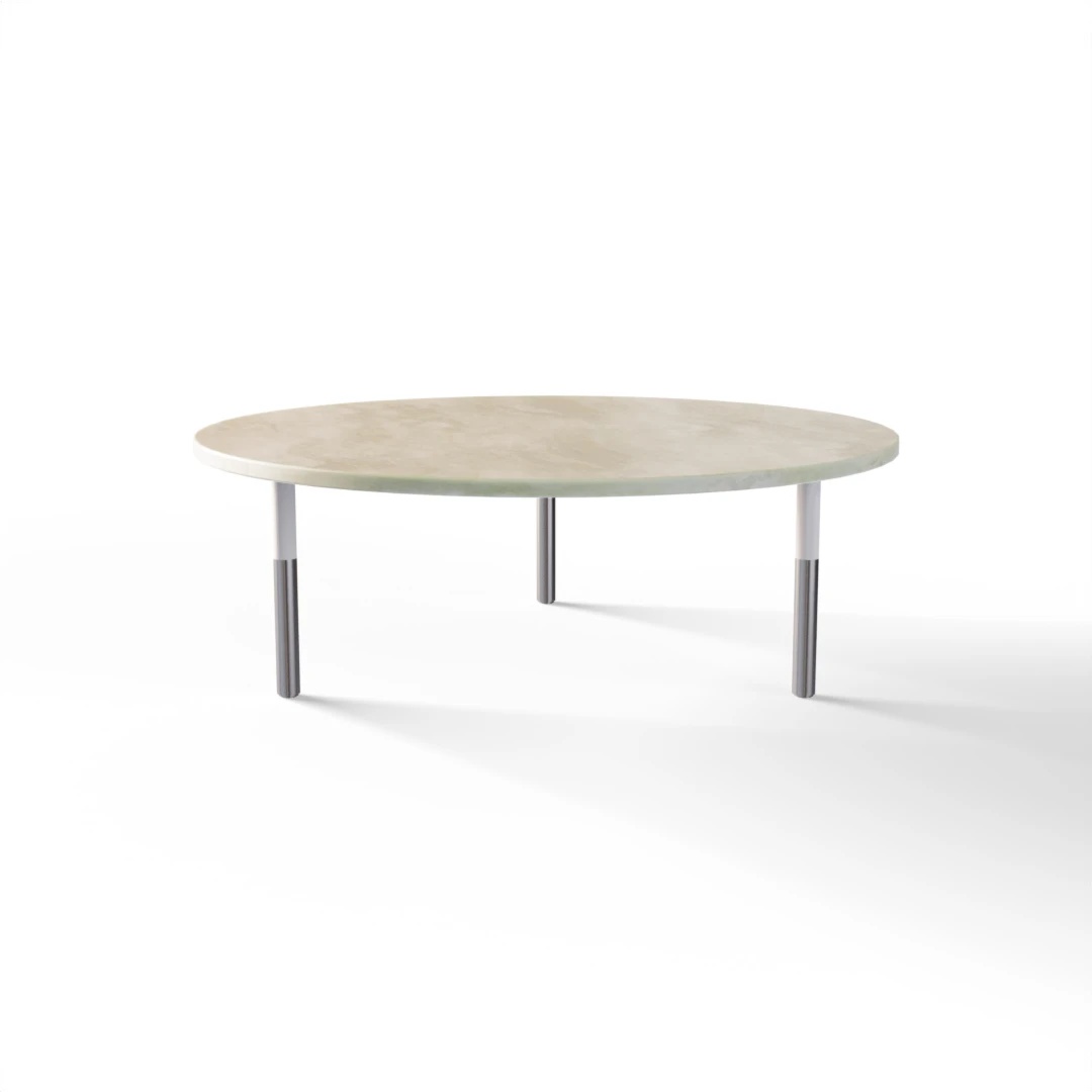 TABLE 1027 » FOREST GREEN / MATT WHITE/BRUSHED STAINLESS