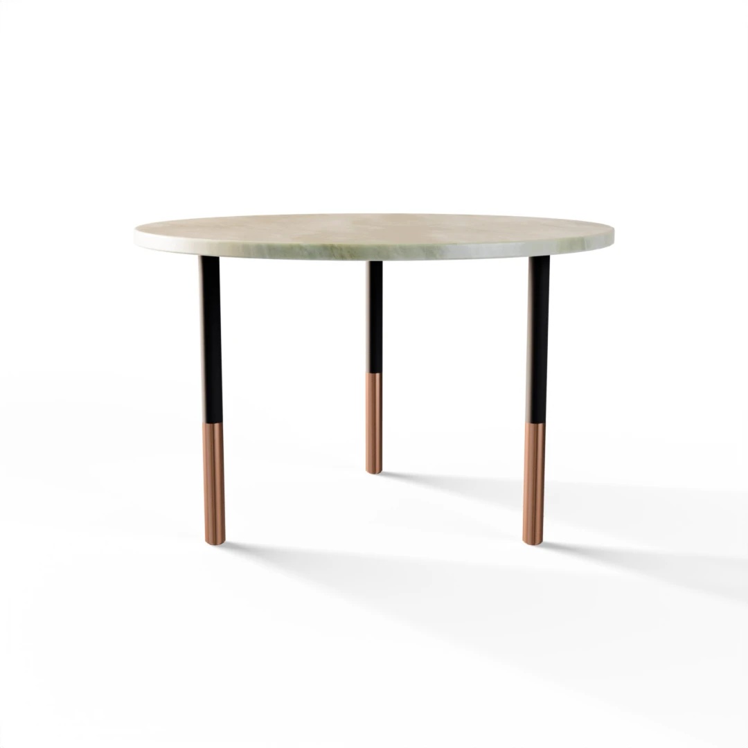 BORD 1037 » FOREST GREEN / MAT SORT/BØRSTET KOBBER