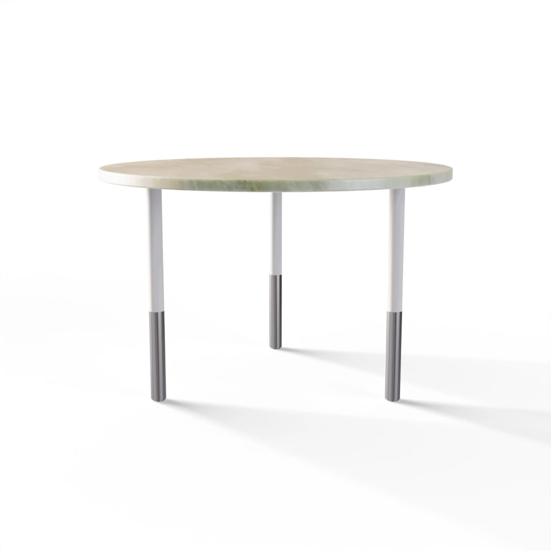 TABLE 1037 » FOREST GREEN / MATT WHITE/BRUSHED STAINLESS
