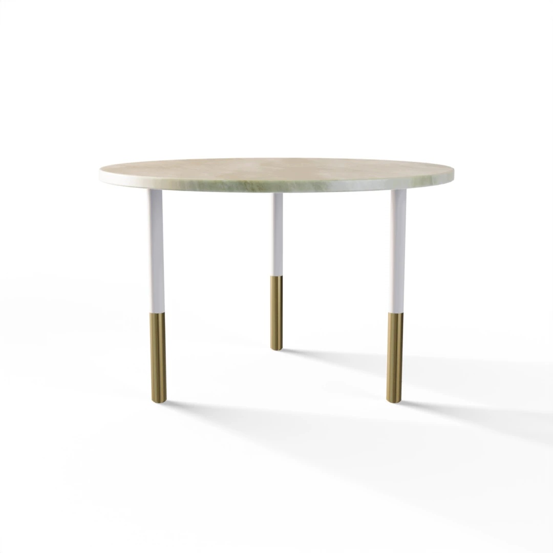BORD 1037 » FOREST GREEN / MAT HVID/BØRSTET GULD