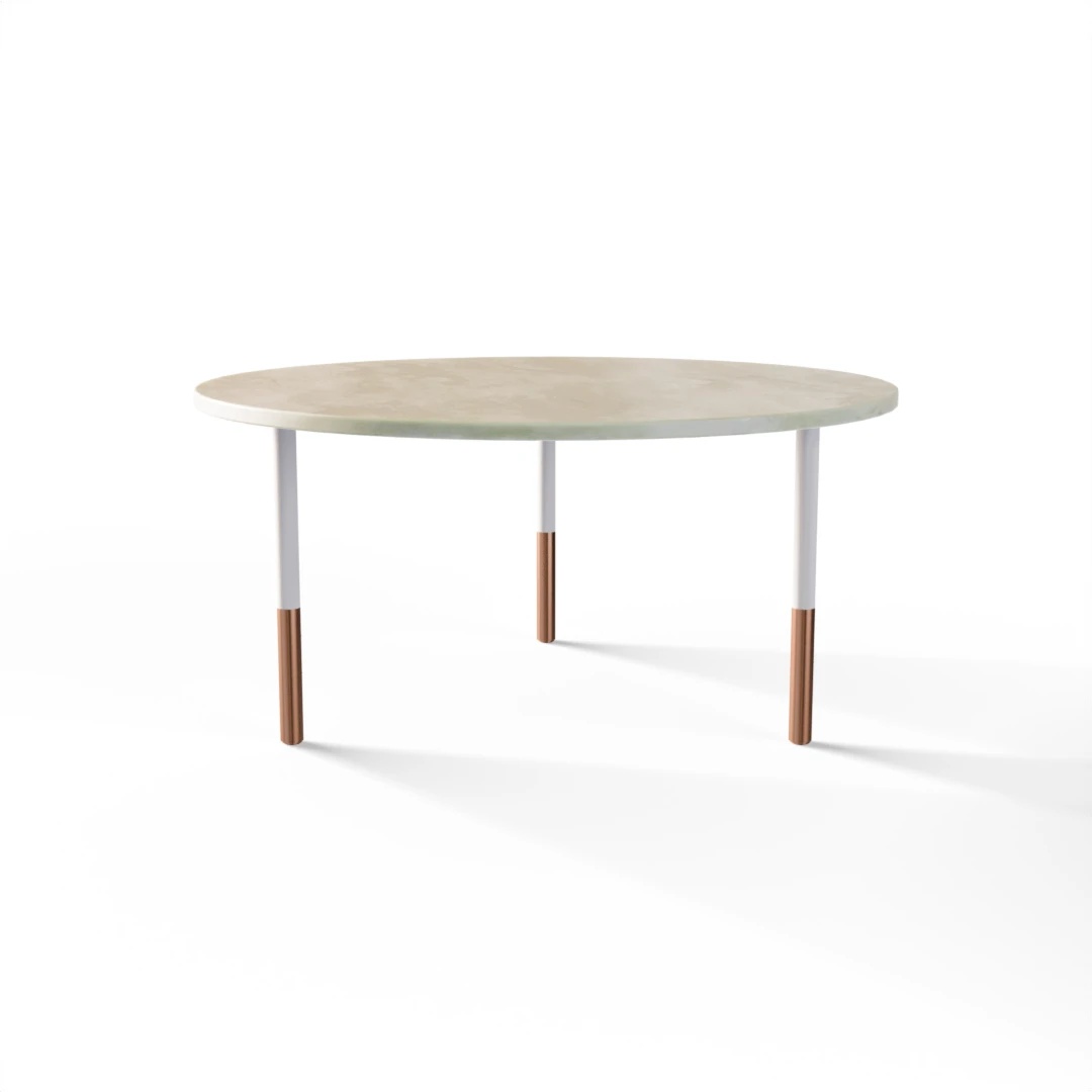 TABLE 1038 » FOREST GREEN / MATT WHITE/BRUSHED COPPER