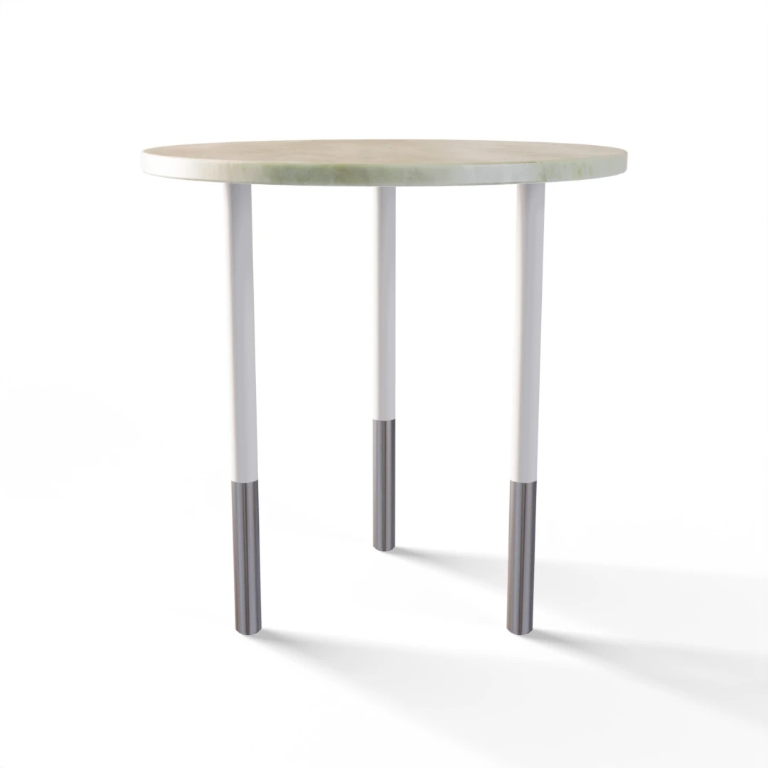 TABLE 1043 » FOREST GREEN / MATT WHITE/BRUSHED STAINLESS