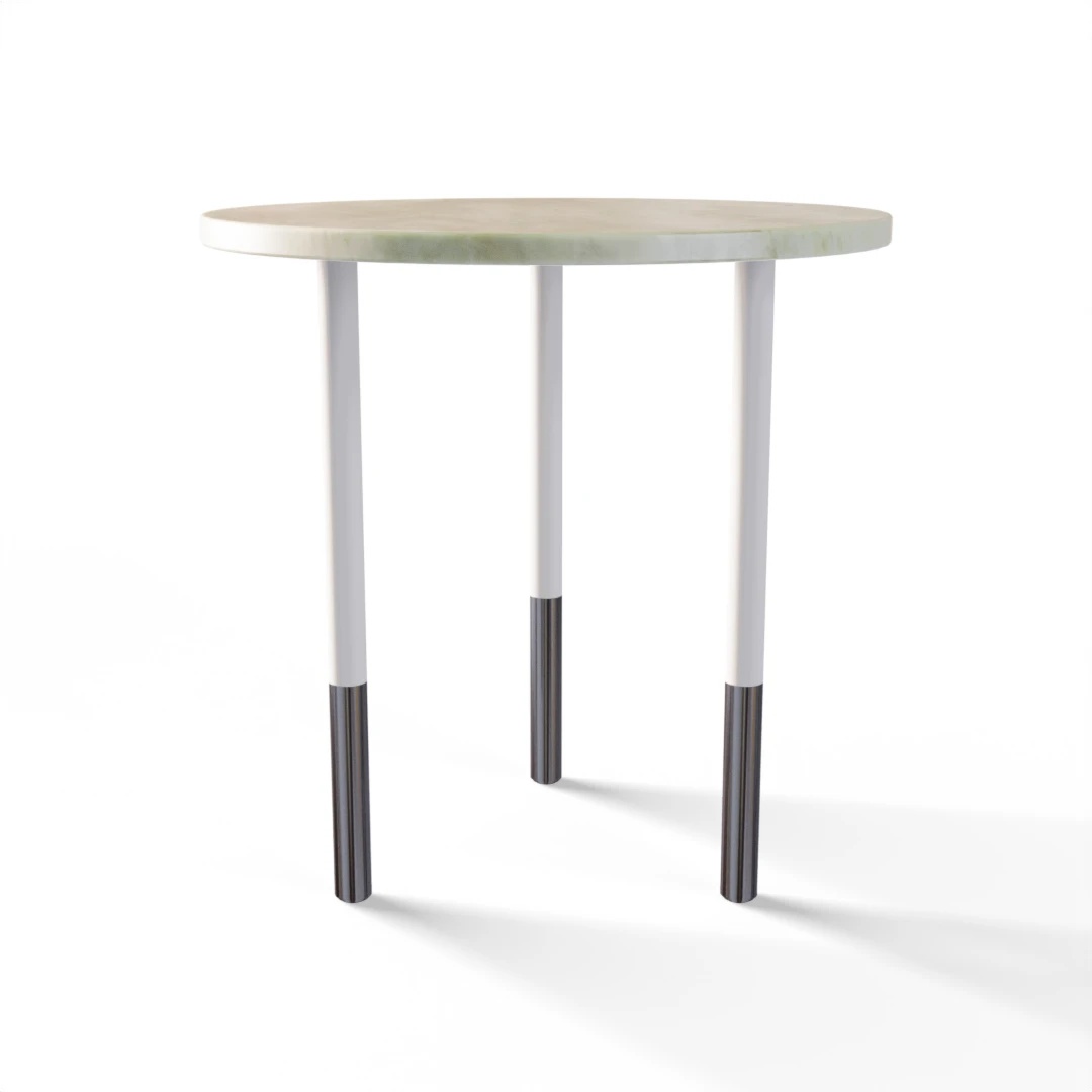 TABLE 1043 » FOREST GREEN / MATT WHITE/POLISHED STAINLESS