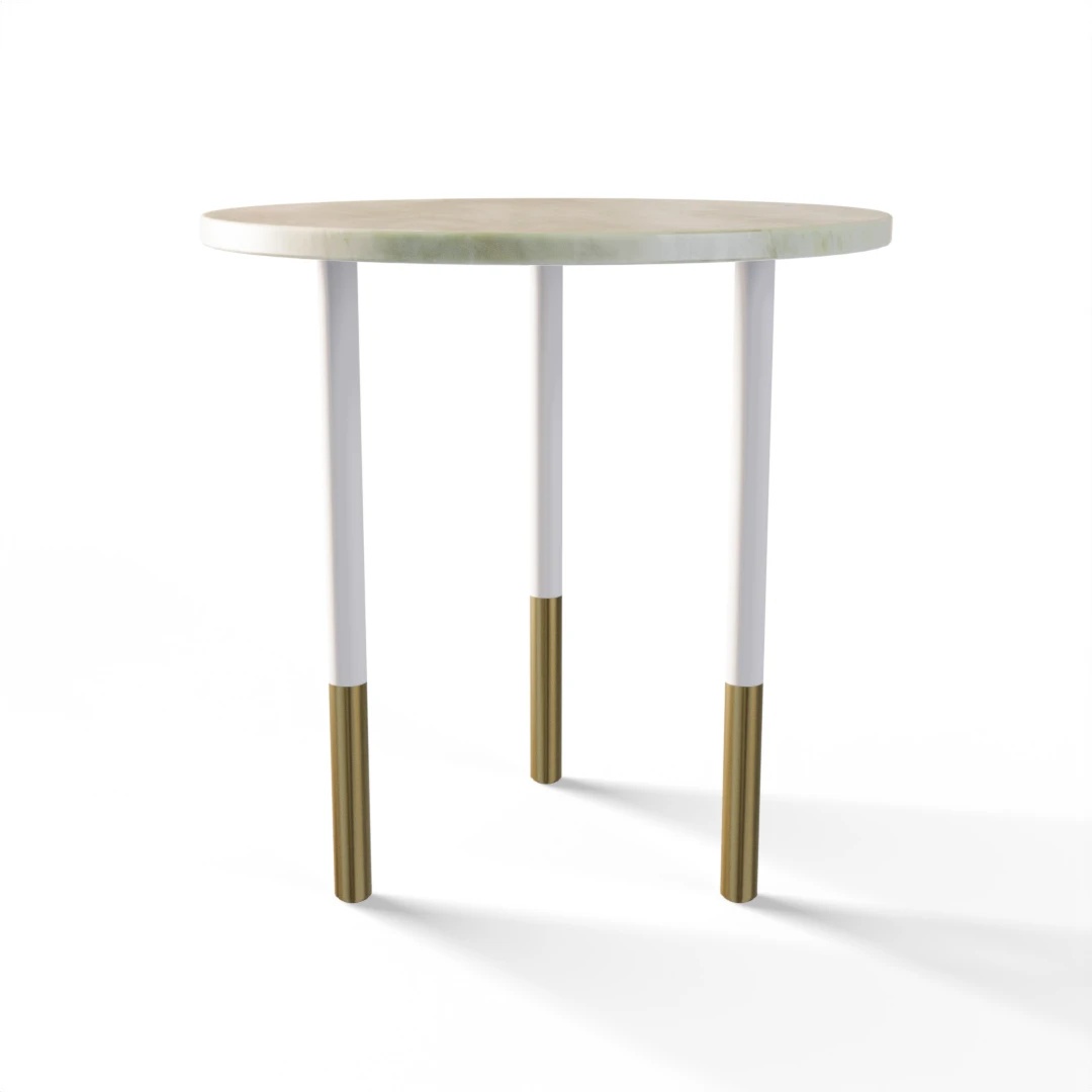 TABLE 1043 » FOREST GREEN / MATT WHITE/BRUSHED GOLD