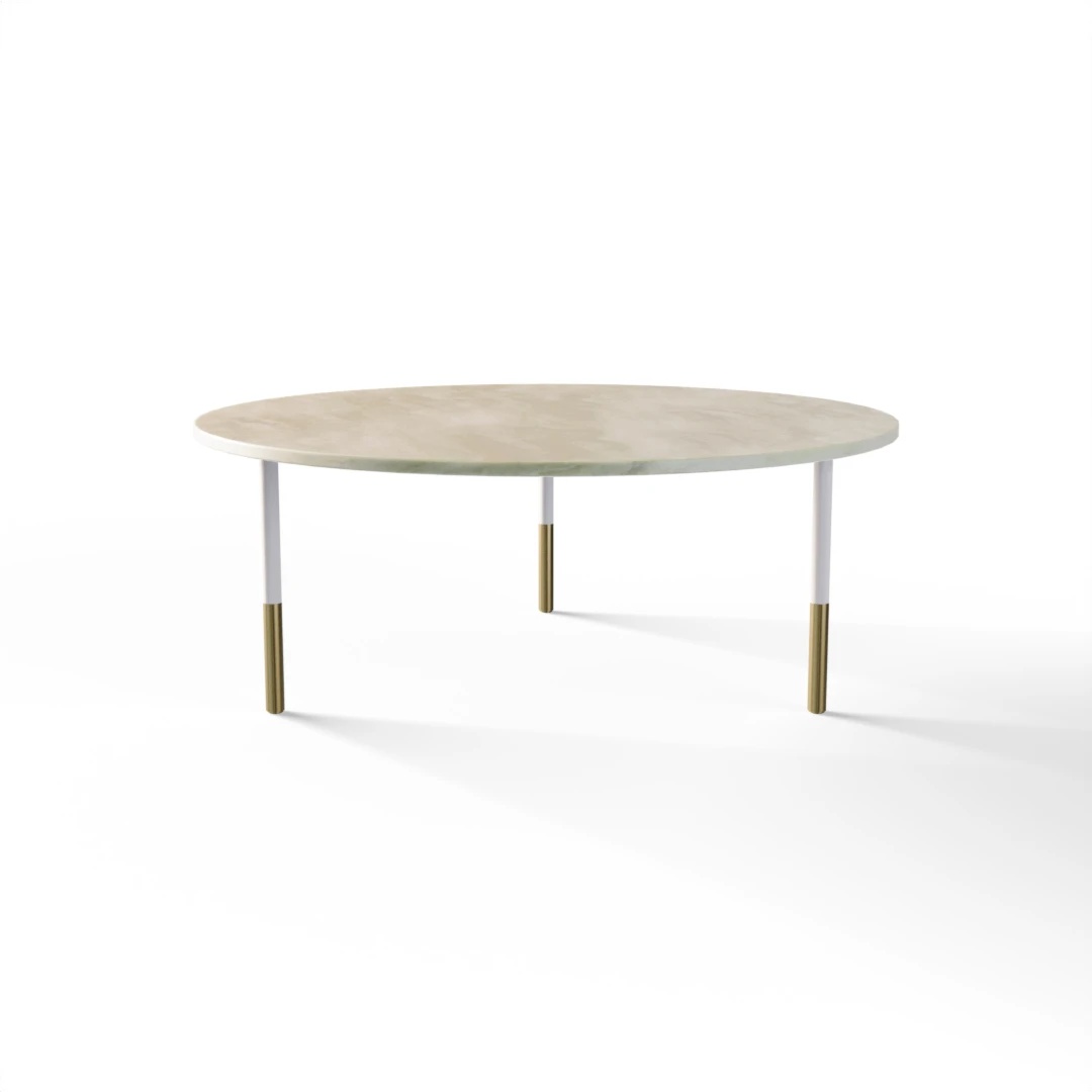 TAVOLO 1051 » FOREST GREEN / BIANCO OPACO/ORO SPAZZOLATO