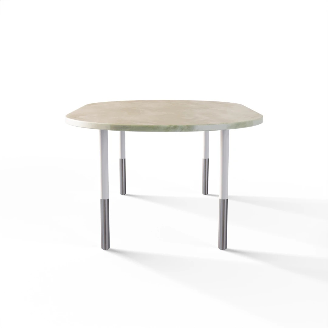 TABLE 1068 » FOREST GREEN / MATT WHITE/BRUSHED STAINLESS