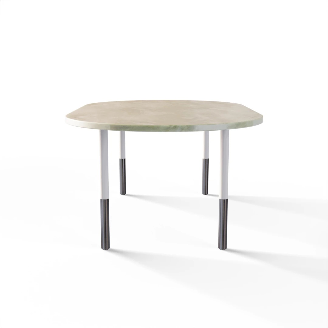 TAVOLO 1068 » FOREST GREEN / BIANCO OPACO/INOX LUCIDO