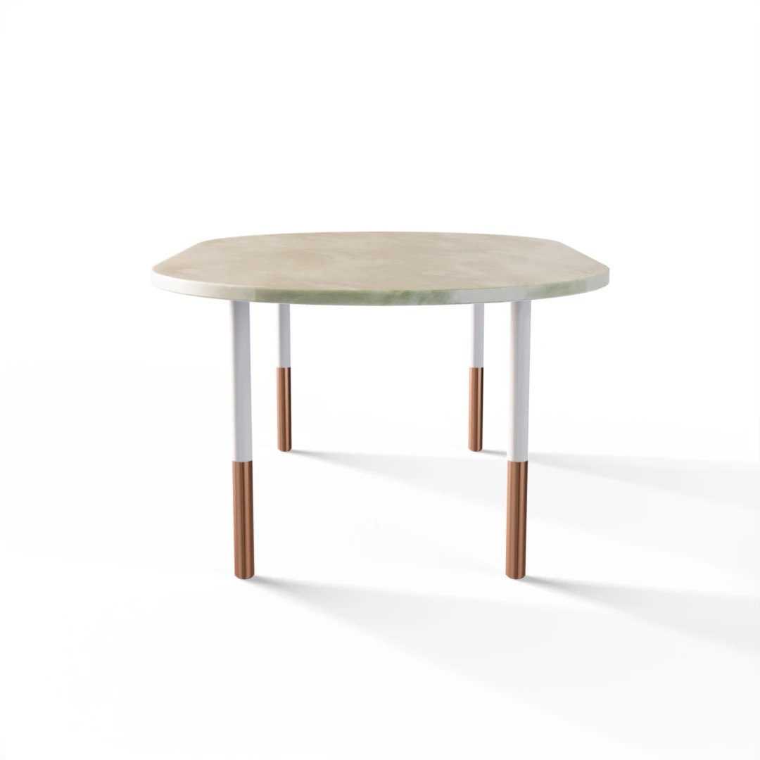 TABLE 1068 » FOREST GREEN / MATT WHITE/BRUSHED COPPER