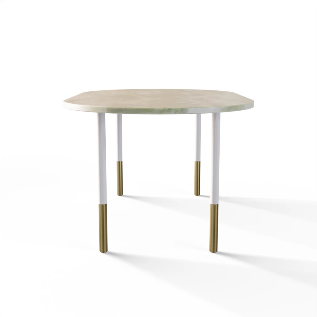 TAVOLO 1069 » FOREST GREEN / BIANCO OPACO/ORO SPAZZOLATO