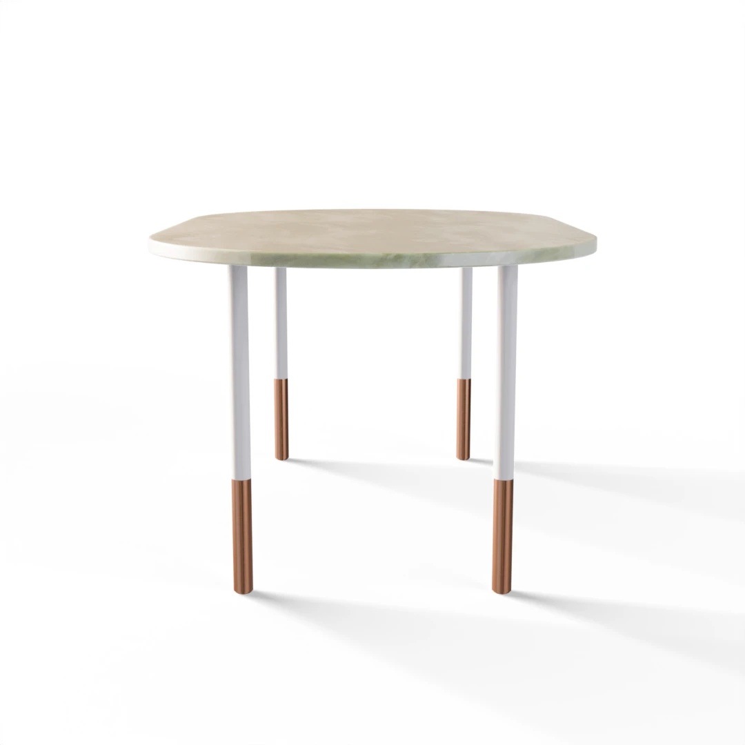 TABLE 1069 » FOREST GREEN / MATT WHITE/BRUSHED GOLD
