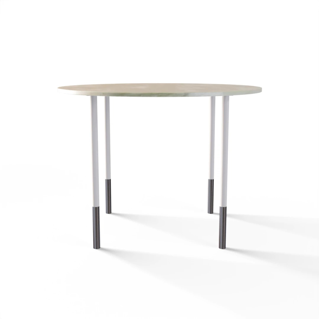 TAVOLO 1074 » FOREST GREEN / BIANCO OPACO/INOX LUCIDO
