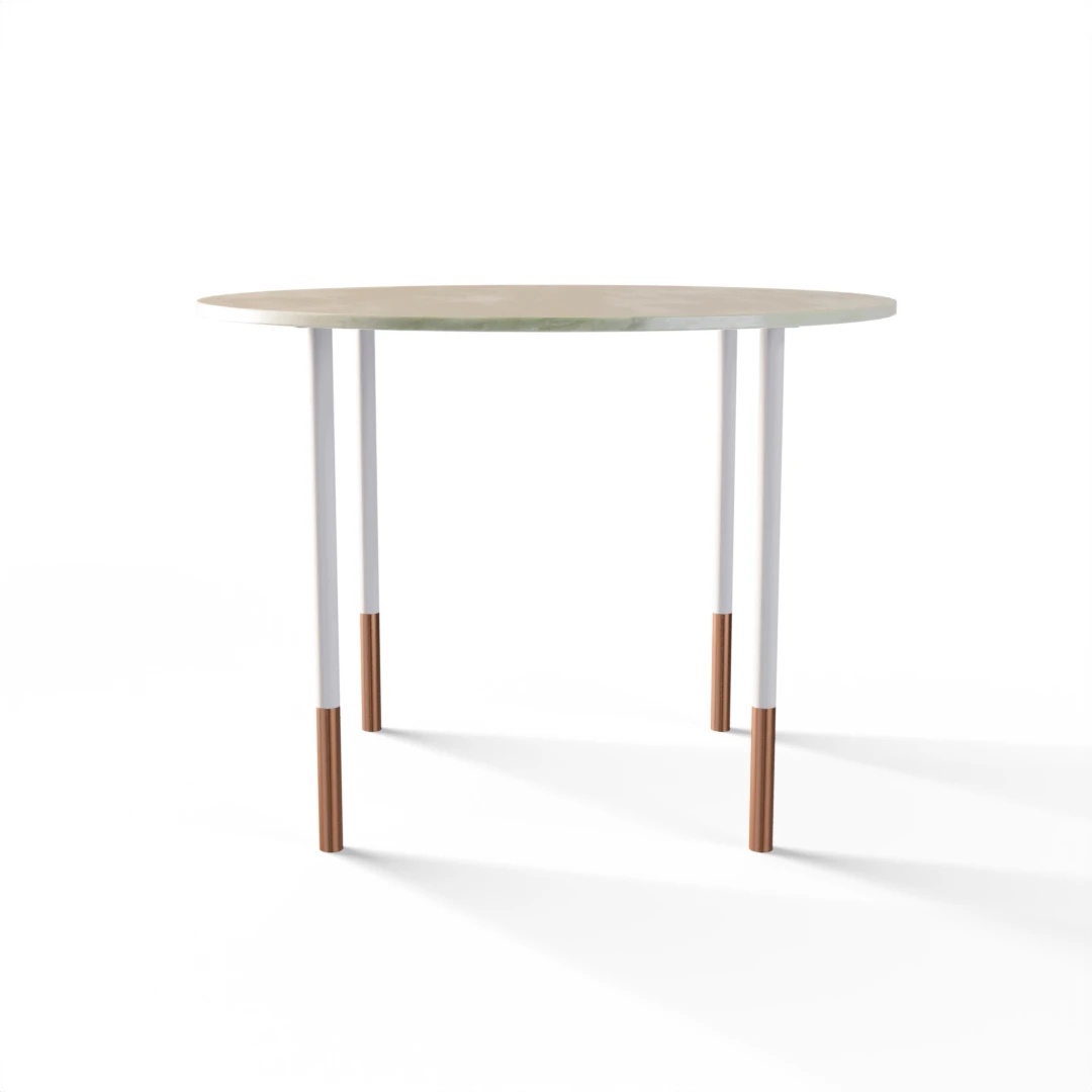 TAVOLO 1074 » FOREST GREEN / BIANCO OPACO/RAME SPAZZOLATO
