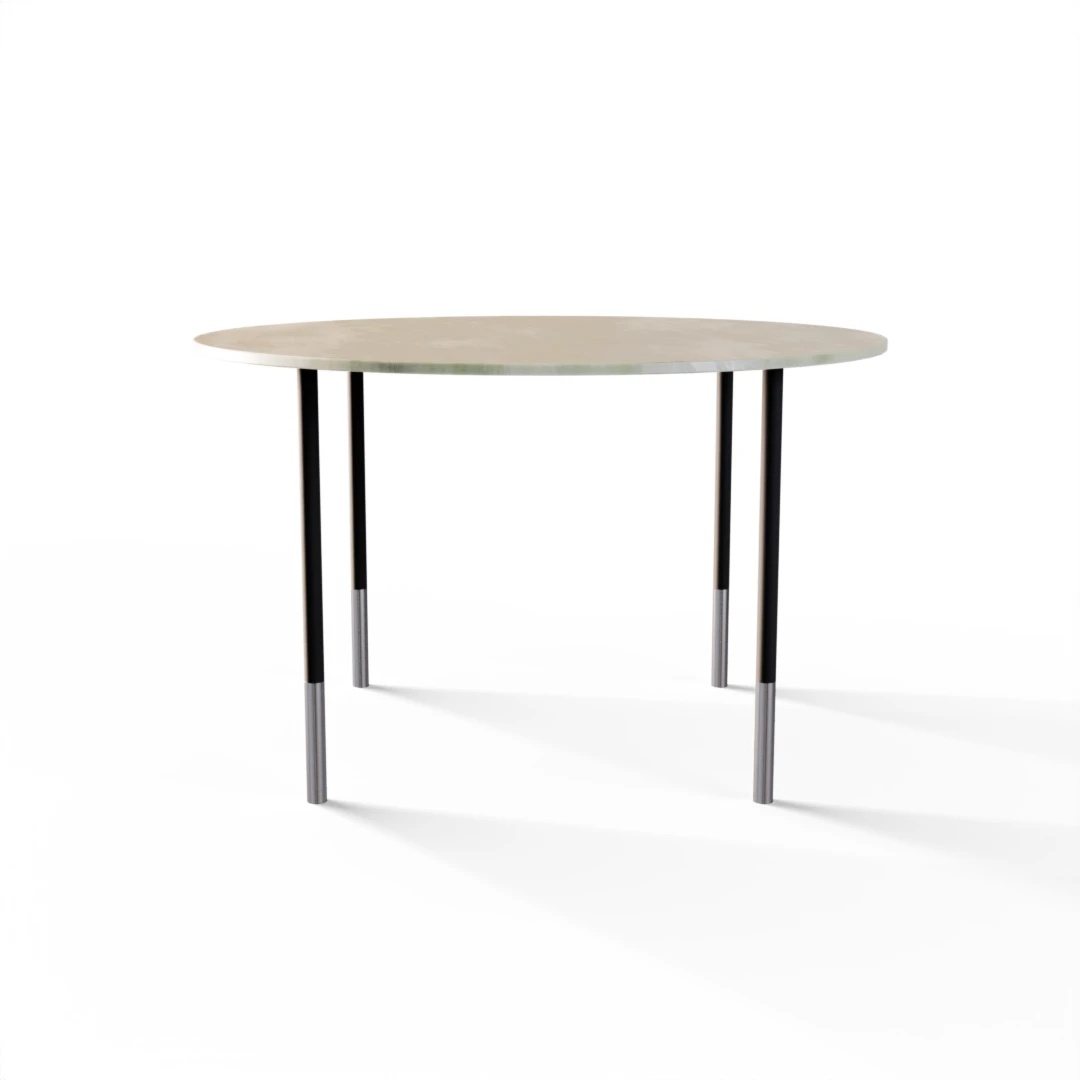 TABLE 1076 » FOREST GREEN/ NOIR MAT/INOX BROSSÉ