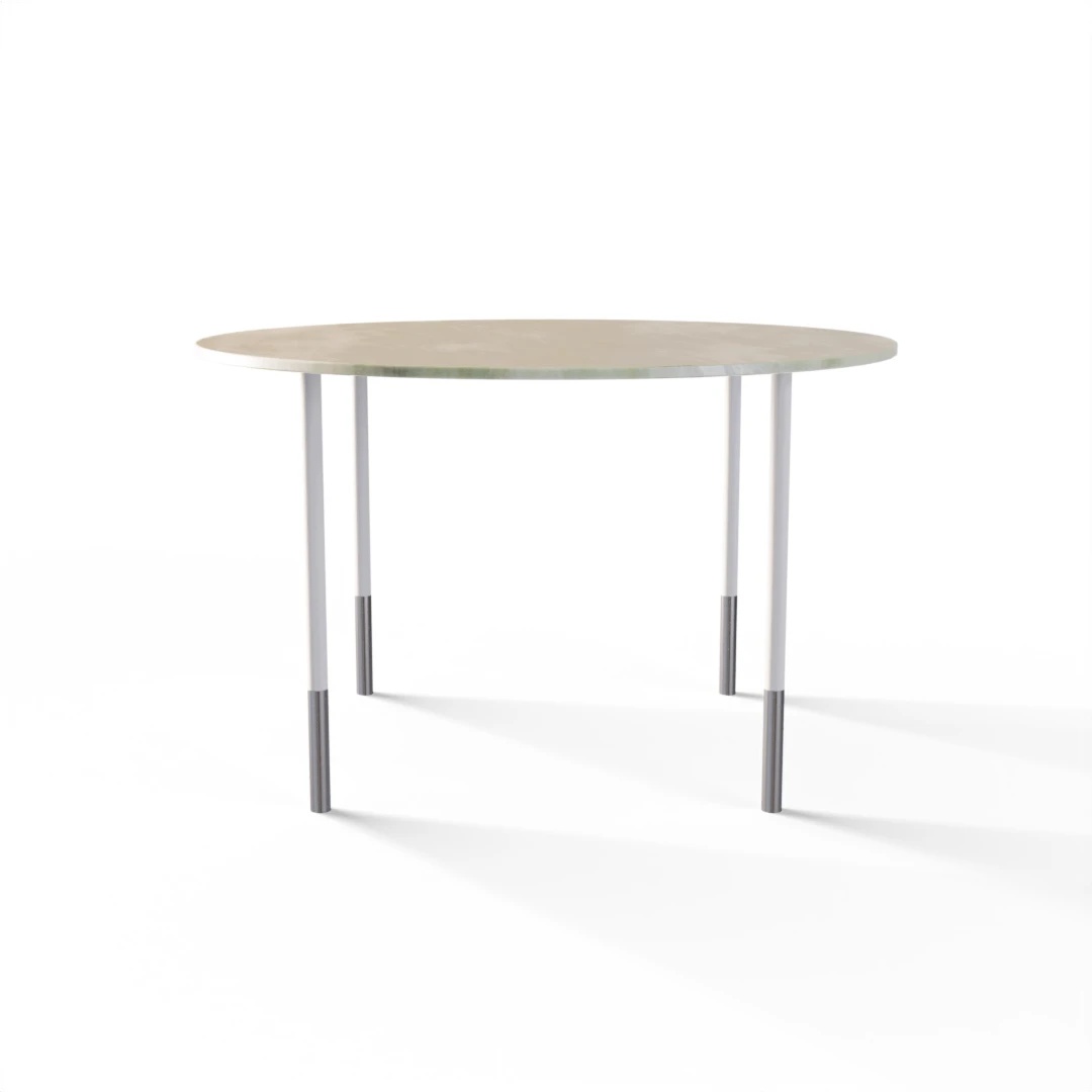 TAVOLO 1076 » FOREST GREEN / BIANCO OPACO/INOX SPAZZOLATO