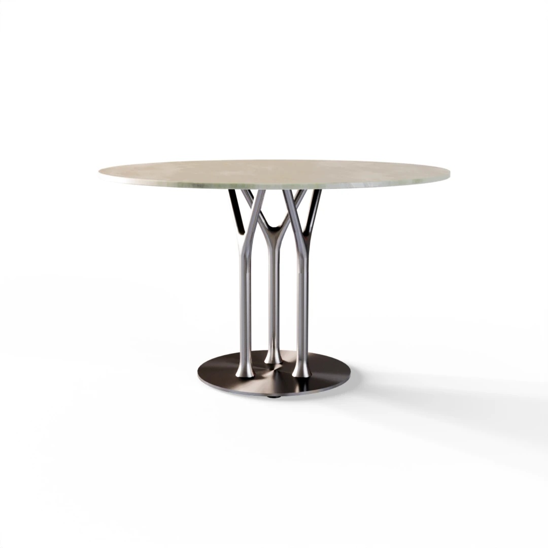 TABLE 1077 » FOREST GREEN/INOX BROSSÉ