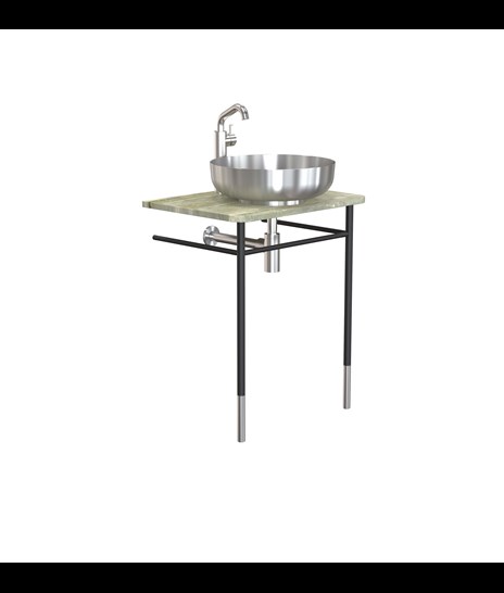 WASH TABLE SET 1081 » FOREST GREEN/MATT BLACK/BRUSHED STAINLESS