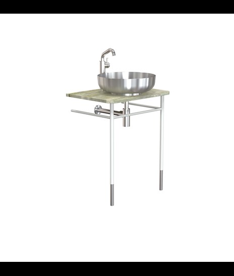 WASH TABLE SET 1081 » FOREST GREEN/MATT WHITE/BRUSHED STAINLESS