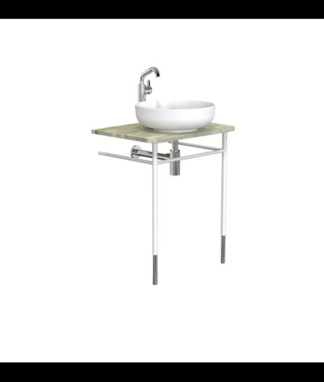 WASTAFELSET 1081 » FOREST GREEN/MAT WIT/GEPOLIJST ROESTVAST