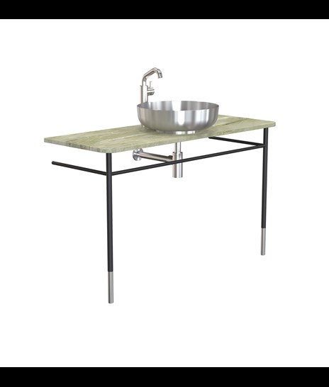WASH TABLE SET 1082 » FOREST GREEN/MATT BLACK/BRUSHED STAINLESS