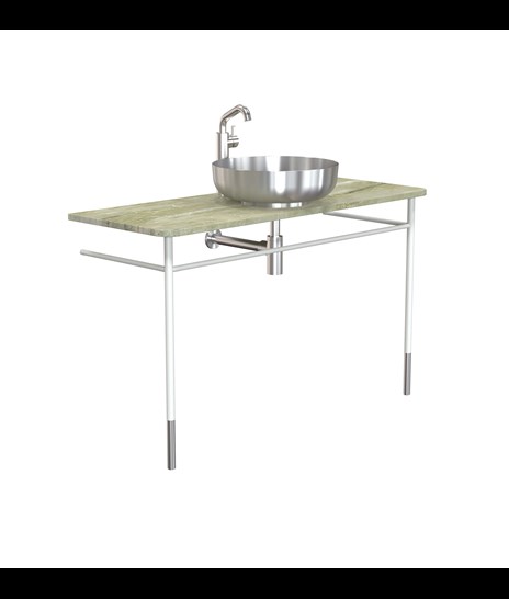 SET LAVABO 1082 » FOREST GREEN/BIANCO OPACO/INOX SPAZZOLATO