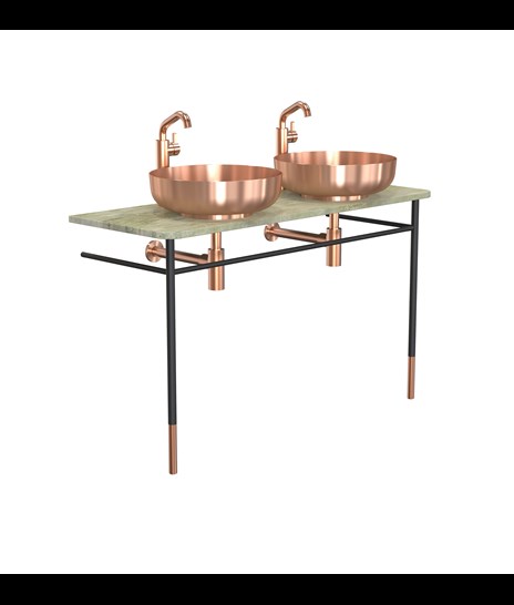 WASTAFELSET 1083 » FOREST GREEN  / MAT ZWART/GEBORSTELD KOPER