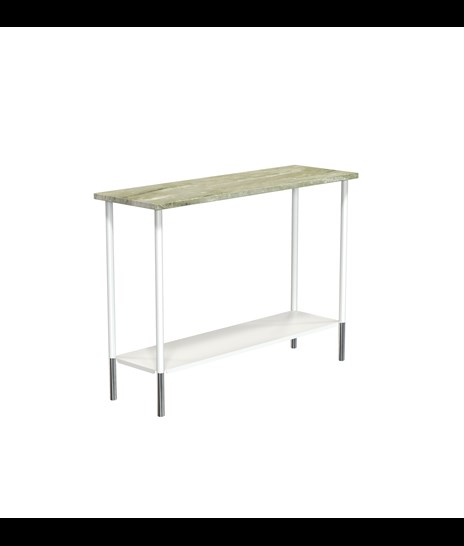 TABLE 1089 » FOREST GREEN  / BLANC MAT/INOX POLI