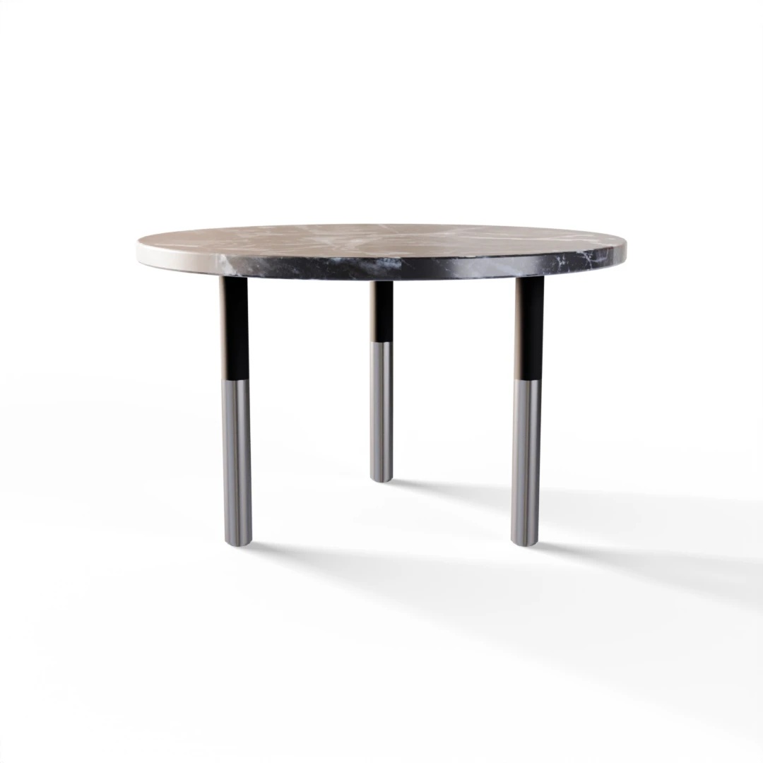 TABLE 2025 » VAN GOGH GREY / NOIR MAT/INOX BROSSÉ