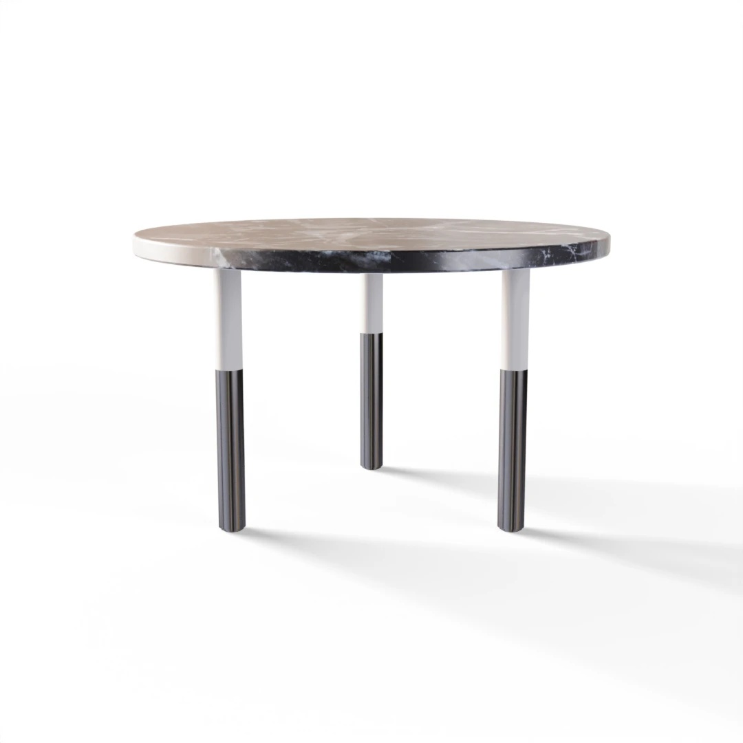 TABLE 2025 » VAN GOGH GREY / BLANC MAT/INOX POLI