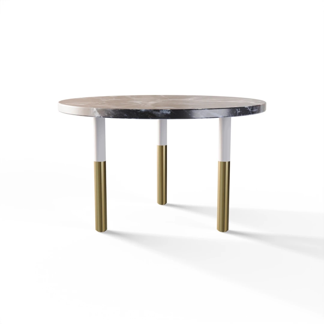 TABLE 2025 » VAN GOGH GREY / MATT WHITE/BRUSHED GOLD