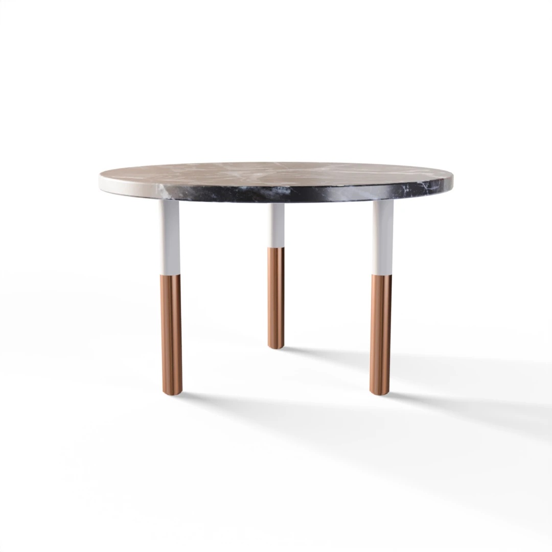 TABLE 2025 » VAN GOGH GREY / BLANC MAT/CUIVRE BROSSÉ