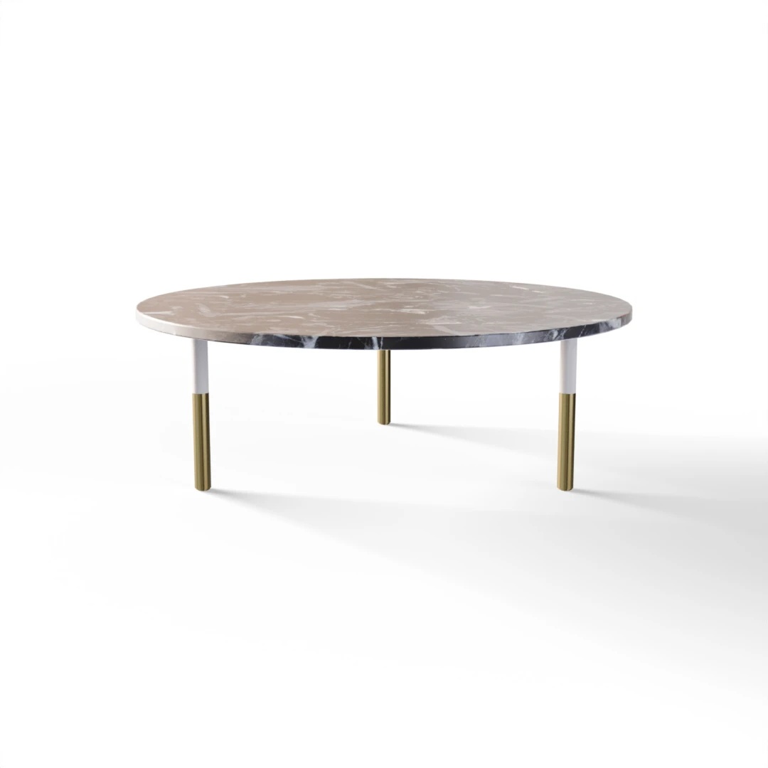 TABLE 2027 » VAN GOGH GREY / MATT WHITE/BRUSHED GOLD