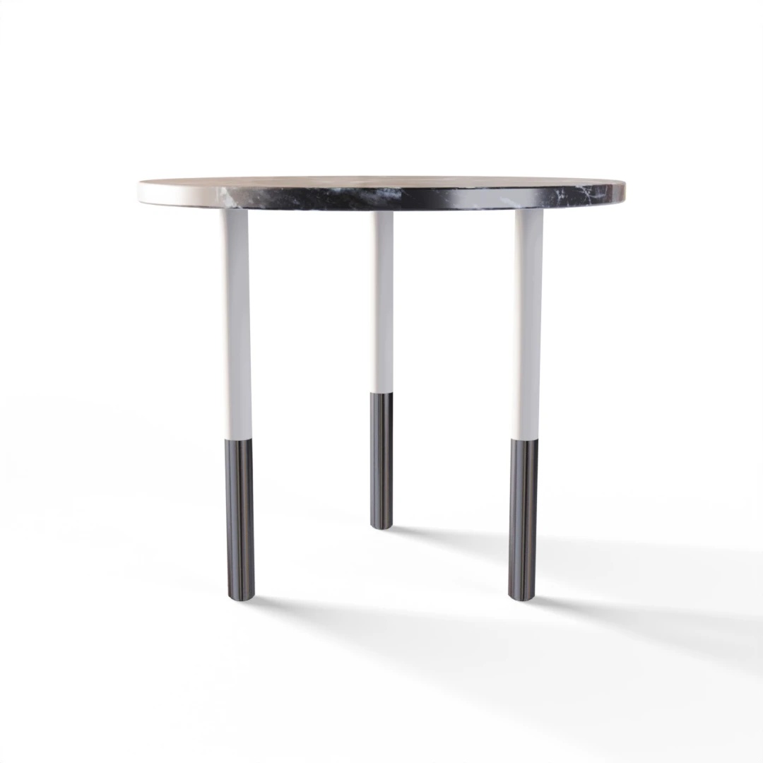 BORD 2036 » VAN GOGH GREY / MATT HVIT/POLERT RUSTFRITT