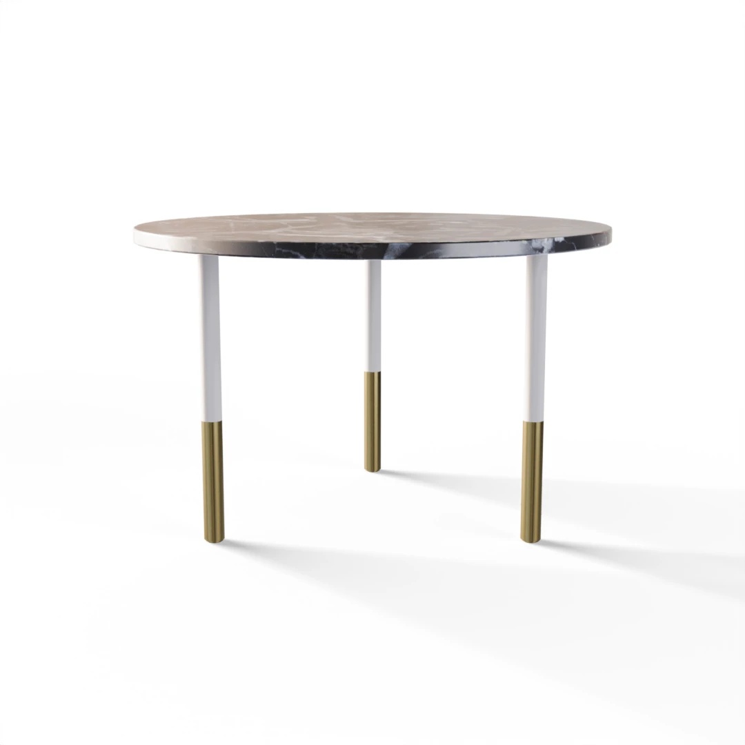 TABLE 2037 » VAN GOGH GREY / MATT WHITE/BRUSHED GOLD