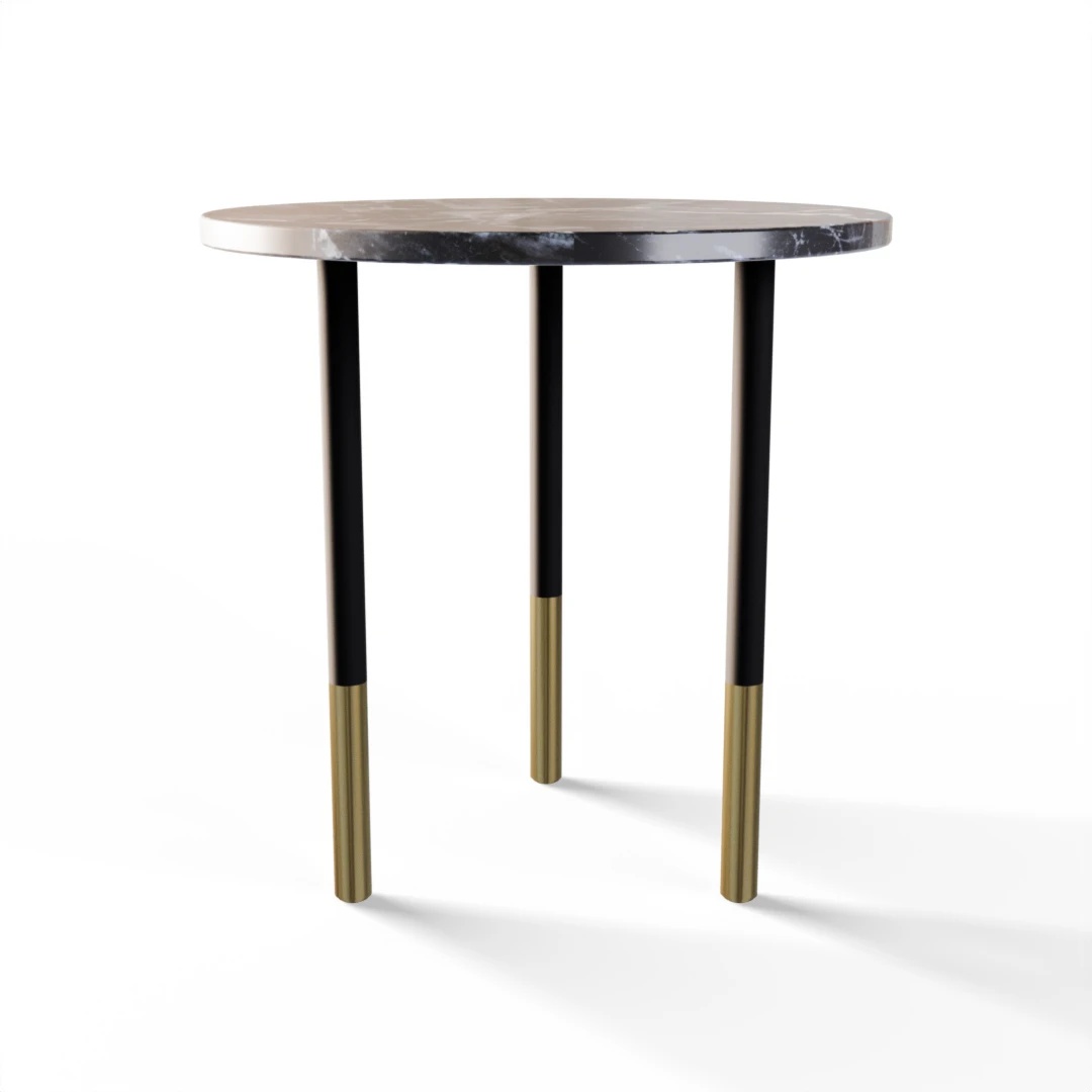 BORD 2043 » VAN GOGH GREY / MAT SORT/BØRSTET GULD
