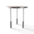 TABLE 2043 » VAN GOGH GREY / BLANC MAT/INOX POLI