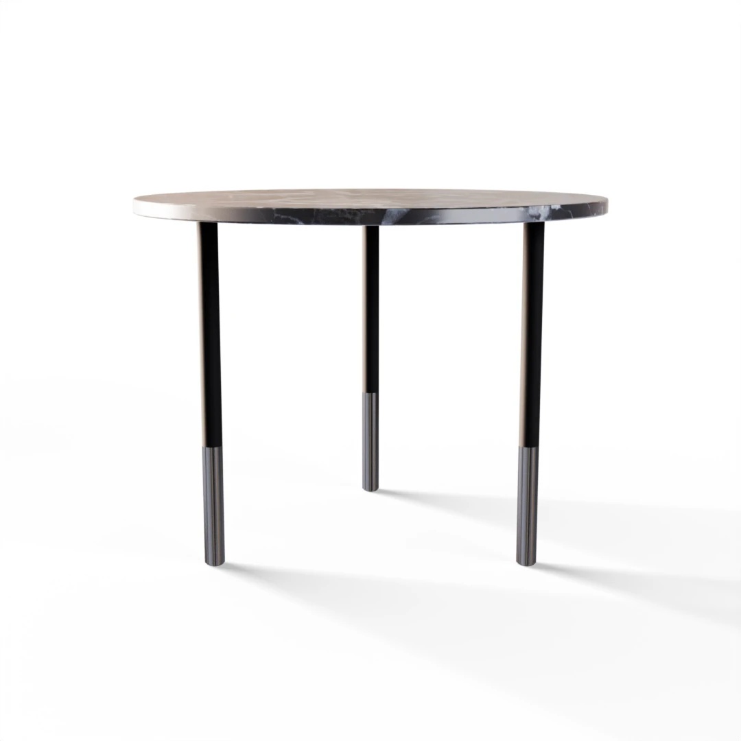 TABLE 2044 » VAN GOGH GREY / MATT BLACK/POLISHED STAINLESS