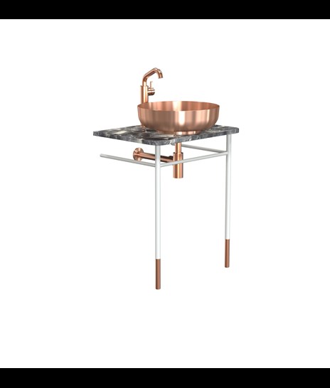 WASH TABLE SET 2081 » VAN GOGH GREY/MATT WHITE/BRUSHED COPPER