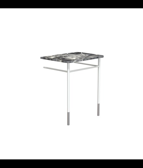 TISCH-SET 2084 » VAN GOGH GREY/WEIß MATT/EDELSTAHL GEBÜRSTET