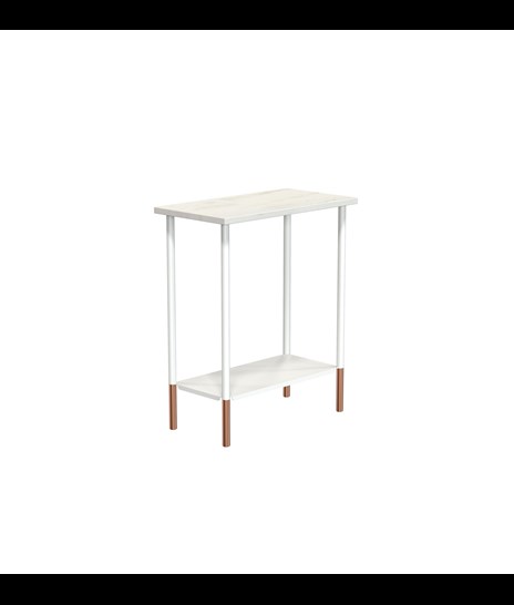 TISCH 3088 » ORIENTAL WHITE / WEIß MATT/KUPFER GEBÜRSTET