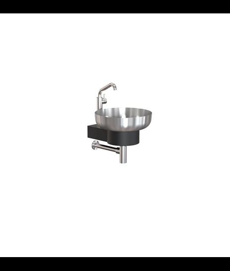 ENSEMBLE LAVABO 4001 » NOIR MAT/INOX BROSSÉ