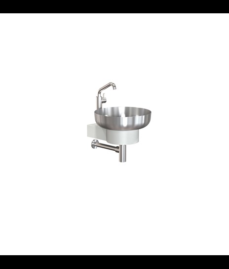 BASIN SET 4001 » MATT WHITE/BRUSHED STAINLESS