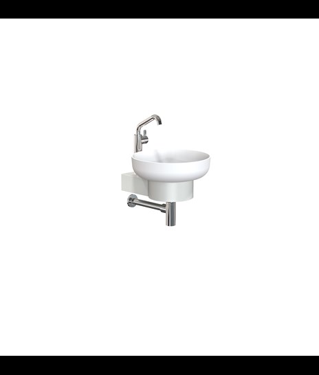 BASIN SET 4001 » MATT WHITE/POLISHED STAINLESS