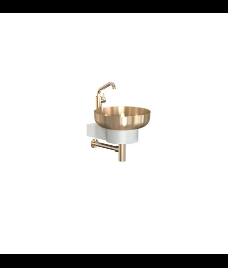 BASIN SET 4001 » MATT WHITE/BRUSHED GOLD